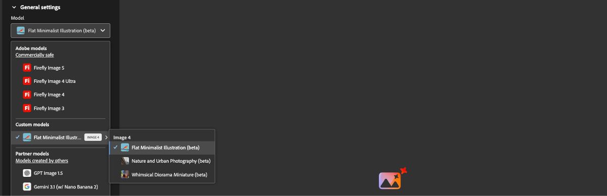Select your trained custom model when generating images