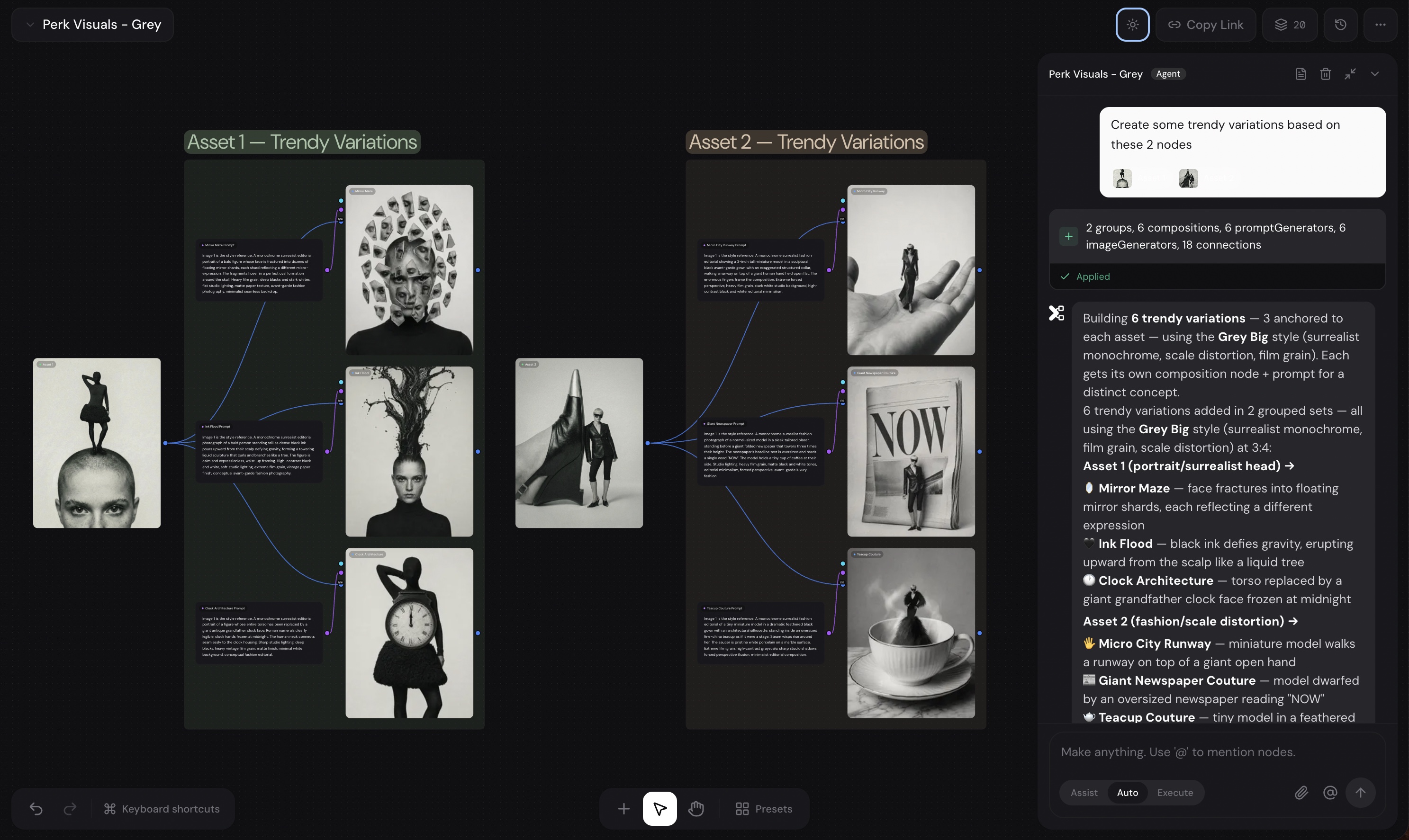 XainFlow lets creative teams turn assets, prompts, generated outputs, and agent instructions into a repeatable creative workflow