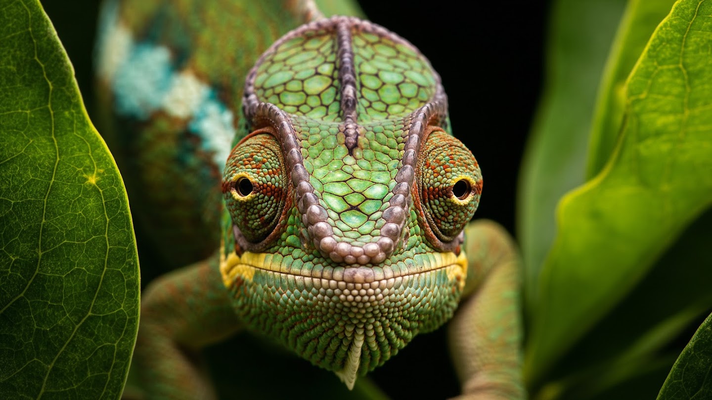 Google Imagen 4 photorealistic detail — hyper-detailed chameleon showcasing texture and lighting accuracy